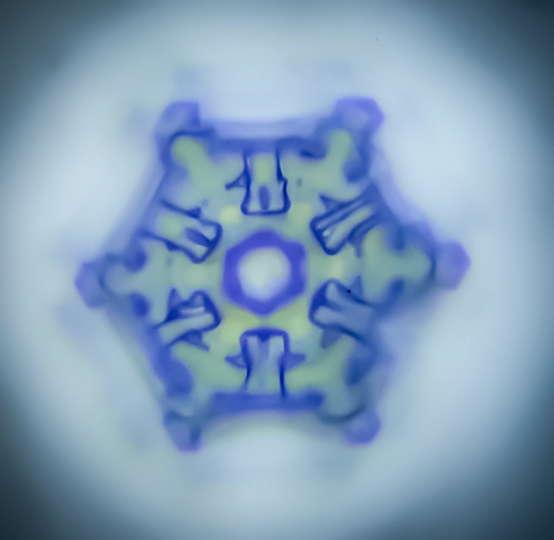 Cristal d’eau vibratoire, symétrie lumineuse révélant une harmonie quantique intérieure. Inspiré des idées de Masaru Emoto sur les messages de l’eau, cette structure micro-cristalline capte les nuances d’intention et de résonance d’amour et de gratitude.