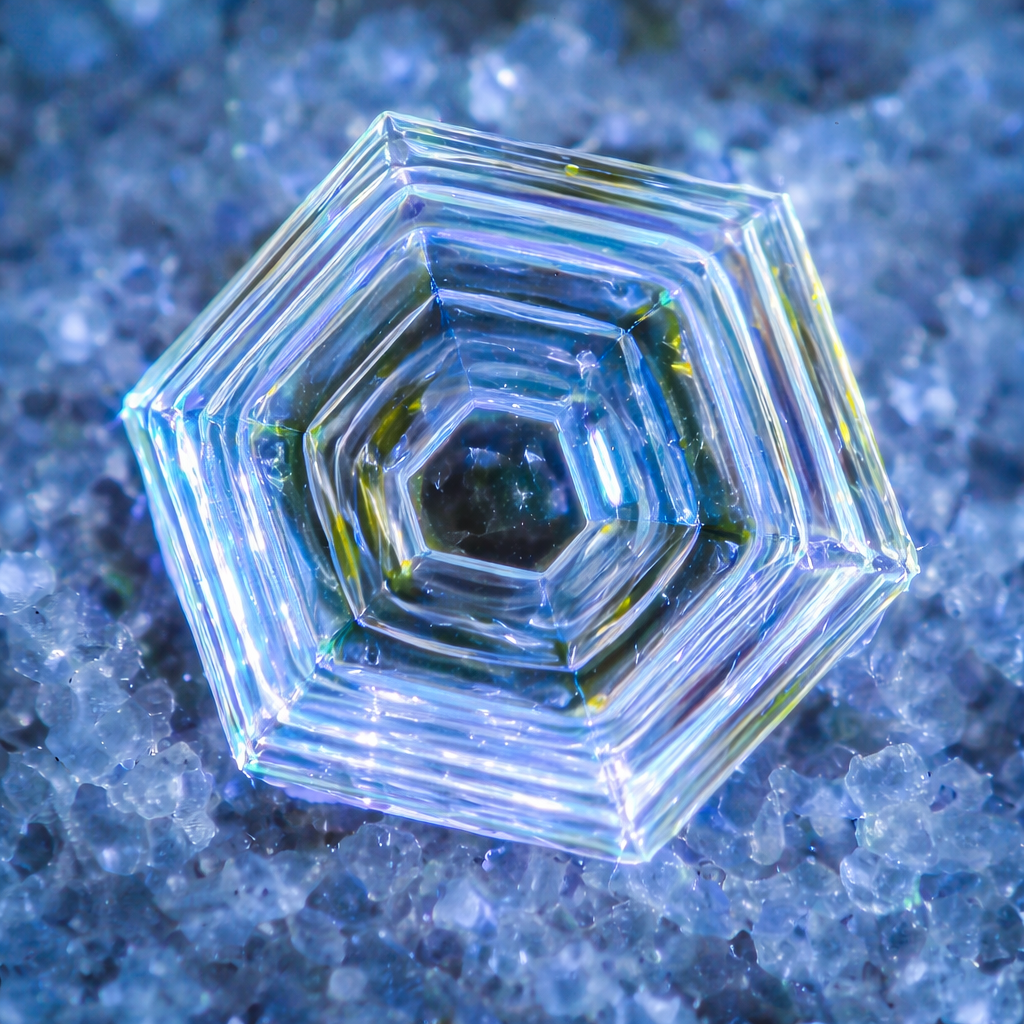 Dernières photographies de cristaux d'eau réalisées au microscope par Laurent Costa. Ces clichés explorent la frontière entre art et science, inspirés par les travaux de Marc Henry sur la physique quantique de l'eau. Chaque cristal raconte une histoire de synchronicité, de vibration et de mémoire moléculaire unique. Balise Alt : Nouveaux cristaux eau 2026 photomicrographie Laurent Costa waterphoto