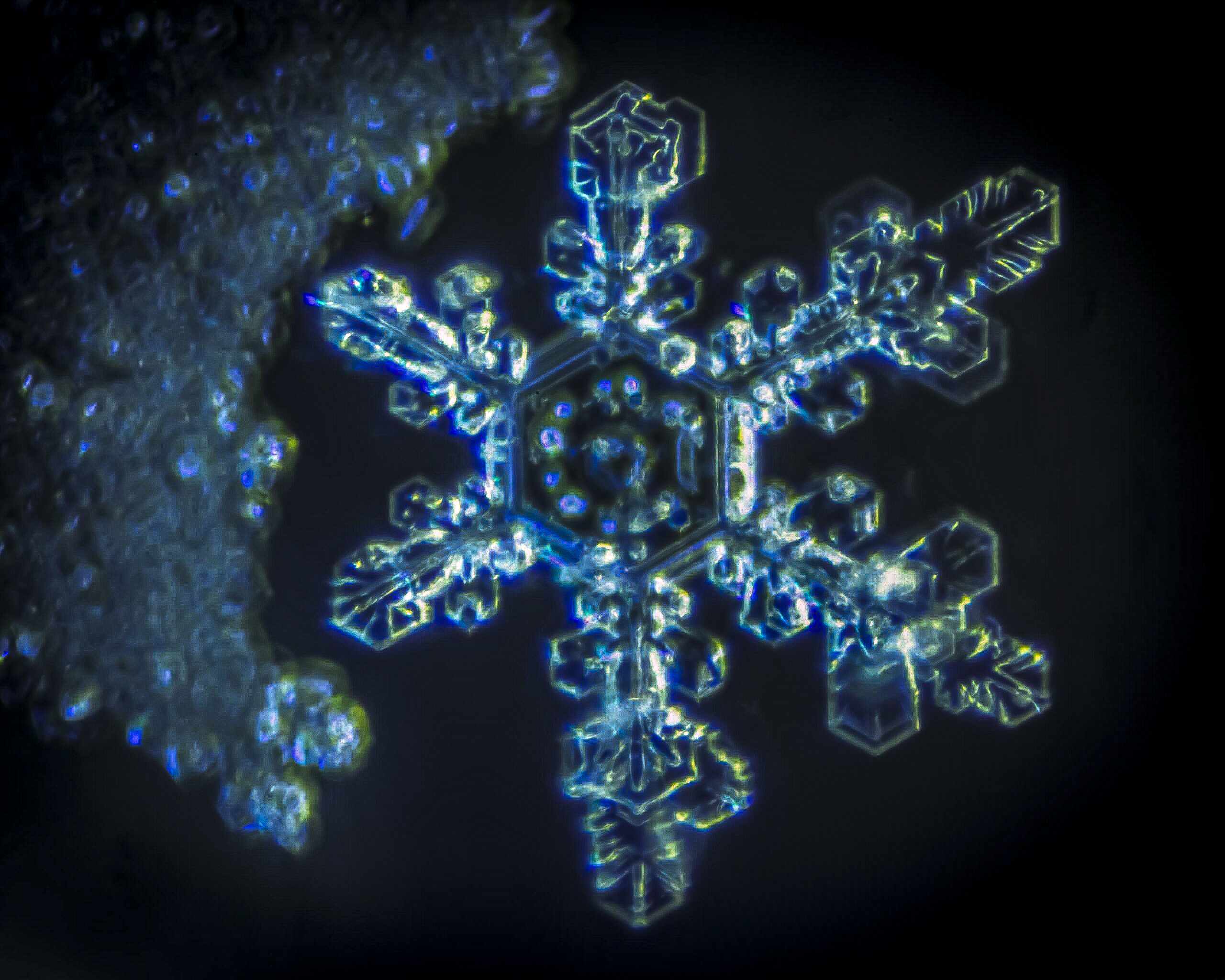 Cristal d'eau pure capturant la géométrie sacrée et l'harmonie vibratoire. Marc Henry, professeur de chimie quantique, et Masaru Emoto ont révélé que l'eau structure ses cristaux selon les informations reçues. Mémoire de l'eau et conscience en résonance.