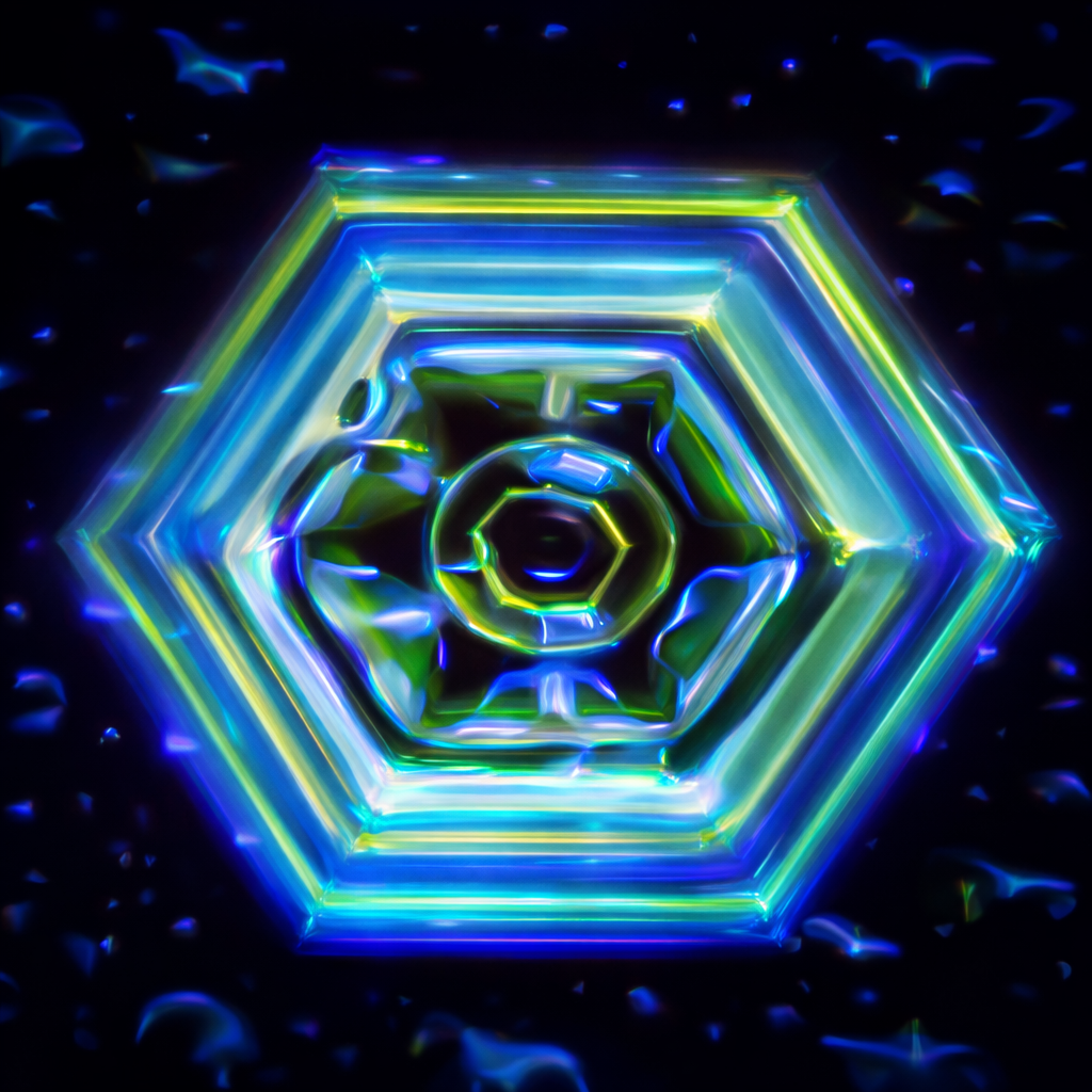 Photographie microscopique révélant la symétrie hexagonale naturelle des cristaux d'eau. Cette structure géométrique parfaite illustre les principes de cohérence quantique et synchronicité décrits par la physique moderne. L'eau, dans sa cristallisation, exprime une intelligence naturelle fascinante, pont entre science et poésie. Balise Alt : Cristal eau forme étoile symétrie hexagonale photomicrographie